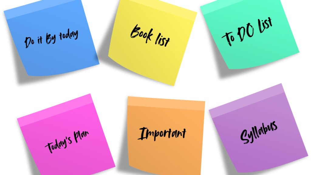 sticky notes & bookmark
